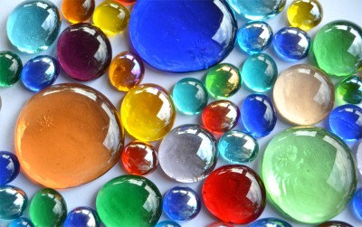 bunte Glasnuggets in 3 versch. Größen 1-3 cm 290g ca.87St.