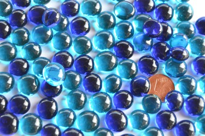 Deko Mosaiksteine Glasnuggets 10-12mm Blaumix 70g ca.50St.