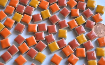 Mosaiksteine Sonnenmix keramik 1x1cm 100g ca.100 St.