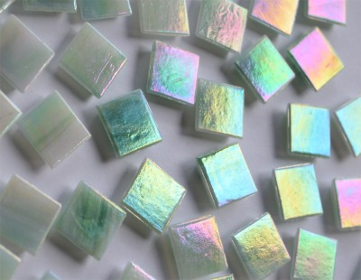 Mosaiksteine schimmernd grün marmoriet 1,5cm 100 St.- ca.145g