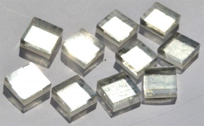 Goldmosaik Weißgold glatt 1x1cm 10 St.- ca. 9g.