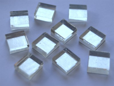 Goldmosaik Weißgold glatt 1x1cm 10 St.- ca. 9g.