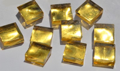 Goldmosaik Gelbgold mit Struktur (gehämmert) 1x1cm 10 St.- ca.9g