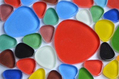 Pebbles Soft-Glas Mosaiksteine Buntmix 40 St.- ca. 105g.