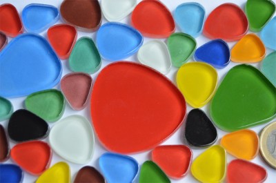 Pebbles Soft-Glas Mosaiksteine Buntmix 40 St.- ca. 105g.