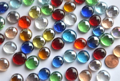 Glasnuggets Deko Mosaiksteine 13-15mm bunt 100g ca. 35 Stück