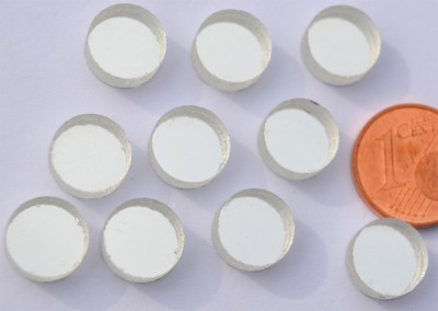 Spiegelmosaik rund 1 cm silber Stärke 4 mm 10 St.- ca. 7g.