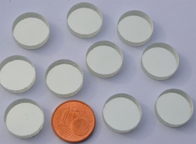 Spiegelmosaik rund 15mm silber Stärke 4-5 mm 10 St. ca.18g.