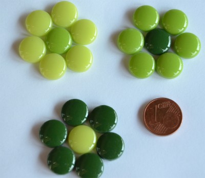 Fantasy Mosaiksteine rund 12mm Grünmix 200g. ca.200 St.