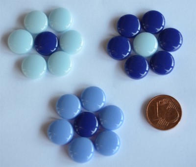 Fantasy Mosaiksteine rund 12mm Blaumix 200g. ca.200 St.