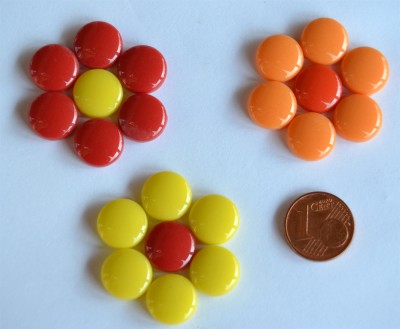 Fantasy Mosaiksteine rund 12mm Sonnenmix 200g. ca.200St.