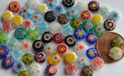 Schmuck Mosaiksteine Millefiori rund bunt 6mm, 10 St.-ca. 2g Schmuck Mosaiksteine Millefiori rund bunt 6mm, 10 St.-ca. 2g