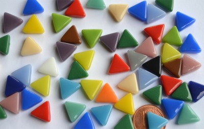 Mini Mosaiksteine dreieckig Seitenlänge 1cm bunt 30g ca.55 Stück Mini Mosaiksteine dreieckig Seitenlänge 1cm bunt 30g ca.55 Stück