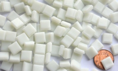 Mini Mosaik weiß 8x8mm, 50g ca. 90 St. Mini Mosaik weiß 8x8mm, 50g ca. 90 St.