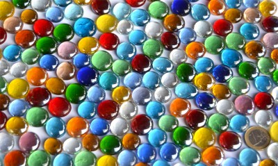 Deko Mosaiksteine Glasnuggets transp. 15-21mm bunt 500g ca120St