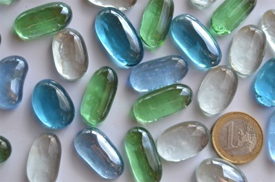 Deko Mosaiksteine länglich 24-28mm lagune 110g ca. 20 Stück