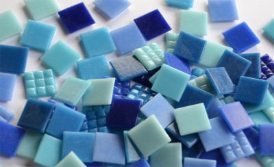 Glas Mosaiksteine Blaumix 2x2 cm 100 St. ca. 290g Glas Mosaiksteine Blaumix 2x2 cm 100 St. ca. 290g