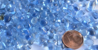 Deko Mosaiksteine Glaskiesel 3-15mm himmelblau 100g ca. 600 St.