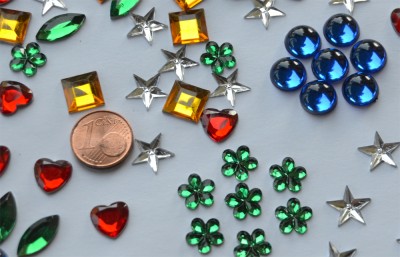 Acrylmosaik Bastelset aus 6 Formen 10-15mm bunt 120 Stück ca.15g