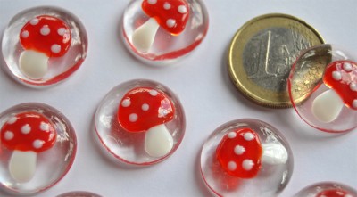 Deko Mosaikstein Glasnugget 1 St. Fliegenpilz 19-21mm