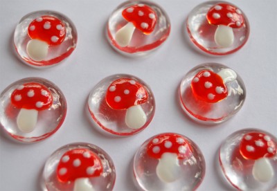 Deko Mosaikstein Glasnugget 1 St. Fliegenpilz 19-21mm