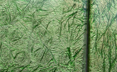 Glas Mosaiksteine Softglas 5x5cm Blattstruktur grün 1 St. ca24g Glas Mosaiksteine Softglas 5x5cm Blattstruktur grün 1 St. ca24g