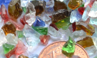 Glasbruch - Deko Crush Glassteine 3-10mm bunt 100g- ca. 500 St.