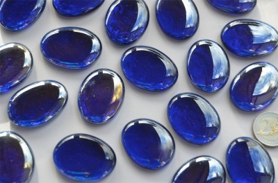 Deko Mosaiksteine Glas-Pebbles 4-5 cm dunkelblau 4 St. ca. 70g