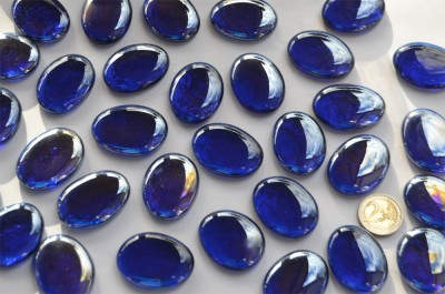 Deko Mosaiksteine Glas-Pebbles 4-5 cm dunkelblau 4 St. ca. 70g