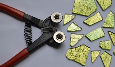 Glas Mosaiksteine 5x5cm Blattstruktur Muster N2, 1 St. ca24g Glas Mosaiksteine 5x5cm Blattstruktur Muster N2, 1 St. ca24g