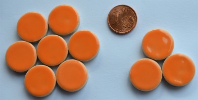 Keramik Mosaiksteine rund glanzend 17-18 mm orange 10 St.- 20g
