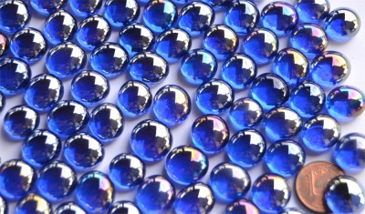 Mini Glasnuggets 10-12mm kobaltblau irisierend 70g, ca. 50 St.