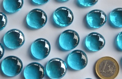 Glasnuggets transp. 17-20mm türkis2, 100g, ca. 20 St.