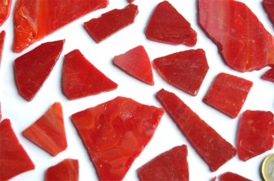 Tiffanybruch Mixrot Tiffany Glas 200g Glasstücke ca. 20-30St. Tiffanybruch Mixrot Tiffany Glas 200g Glasstücke ca. 20-30St.