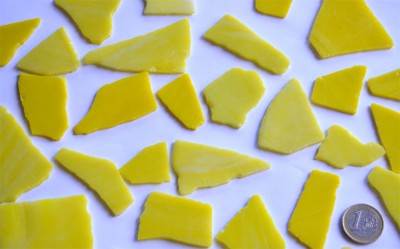 Tiffanybruch gelb Tiffany Glas 200g Glasstücke ca. 20-30St.