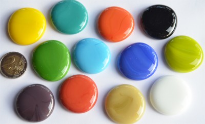 Dekosteine 32-37mm bunt opak XL 200g, ca. 10-12 St.