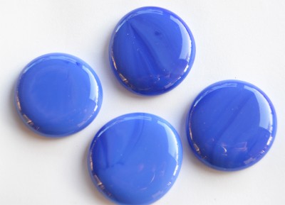 Dekosteine XL 32-37mm kobaltblau opak nicht transparent 4 Stück ca. 70g.