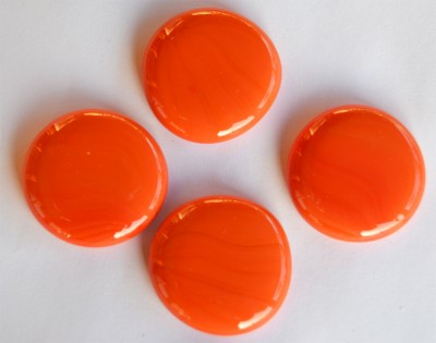 Dekosteine XL 32-37mm orange opak nicht transparent 4 Stück ca. 70g.