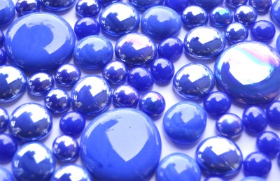 Glasnuggets kobaltblau Mix opak in 3 Größen 10-44 mm, 230g, ca. 75 St.