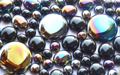 Glasnuggets schwarz Mix opak in 3 Größen 10-44 mm, 230g, ca. 75 St. Glasnuggets schwarz Mix opak in 3 Größen 10-44 mm, 230g, ca. 75 St.