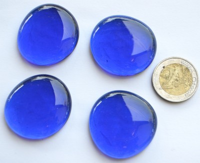 Glasnuggets XL 32-37mm kobaltblau transparent 4 St. ca. 65g
