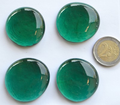 Glasnuggets XL 32-37mm smaragdgrün transparent 4 St. ca. 65g