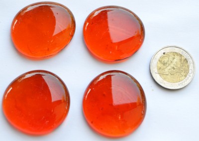 Glasnuggets XL 32-37mm orange transparent 4 St. ca. 65g