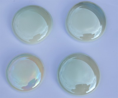 Glasnuggets XL 32-37mm weiß opak hochglänzend/irisierend 4 St.ca.70g.