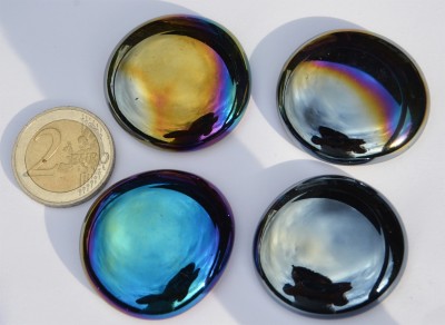 Glasnuggets XL 32-37mm schwarz opak hochglänz/irisierend 4St. ca.70g