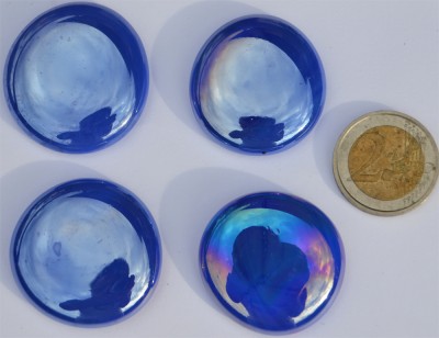 Glasnuggets XL 32-37mm kobaltblau opak hochglänz/irisierend 4St.ca.70g