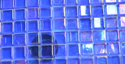 Mosaiksteine blau transparent mit Regenbogenschimmer 1x1cm, 60 St.- ca.50g
