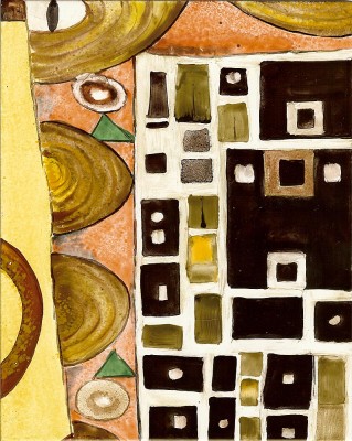 bemalte Wandfliesen 125x80 cm "Klimt: die Umarmung"