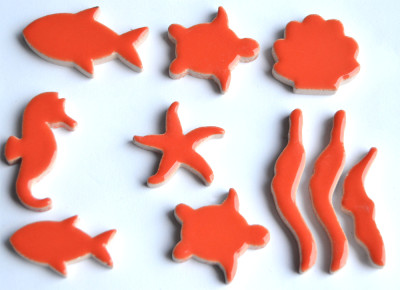 Mosaiksteine Unterwasserwelt, rot Zufallsmischung 33g ca.6-7St. Mosaiksteine Unterwasserwelt, rot Zufallsmischung 33g ca.6-7St.