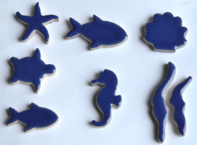 Mosaiksteine Unterwasserwelt, blau Zufallsmischung 33g ca.6-7St.